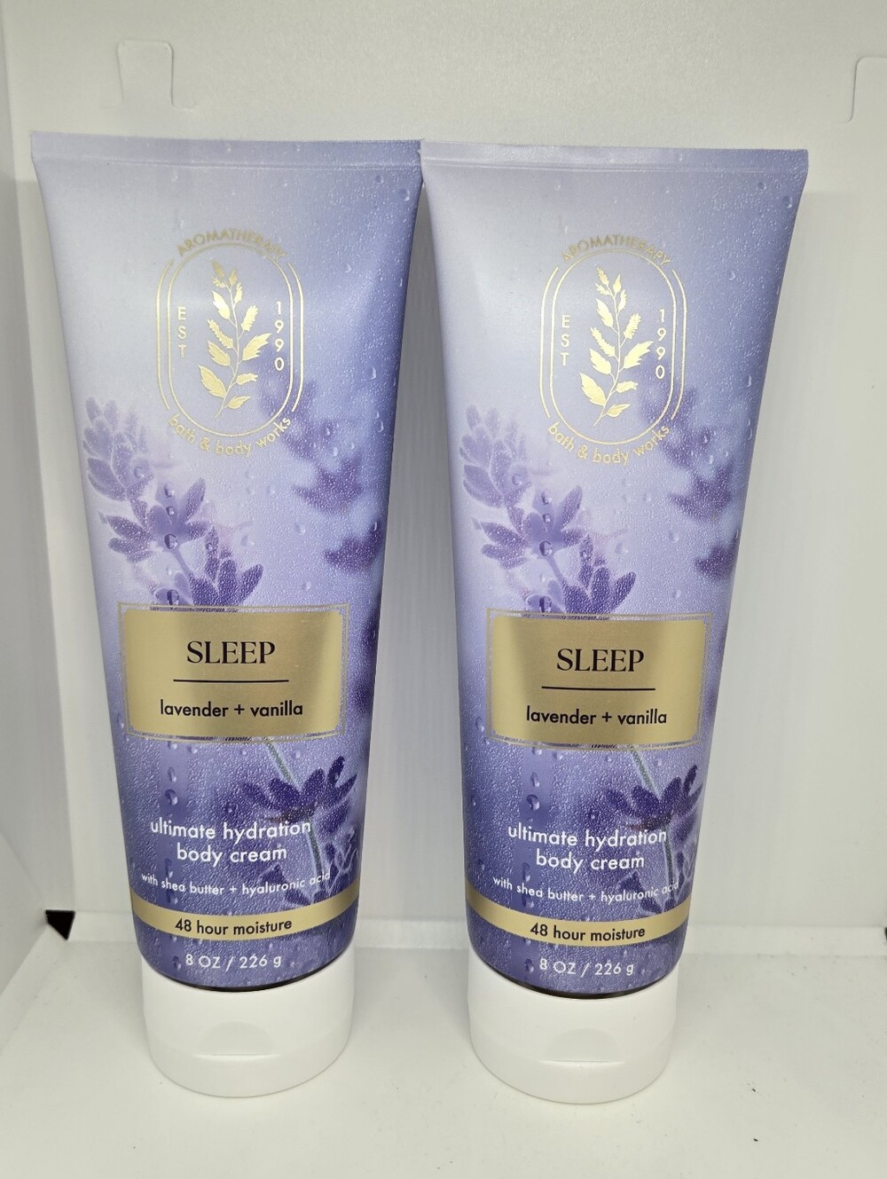 Bath & Body Works SLEEP Lavender Vanilla Hydration Cream 8oz Lot of 2‎